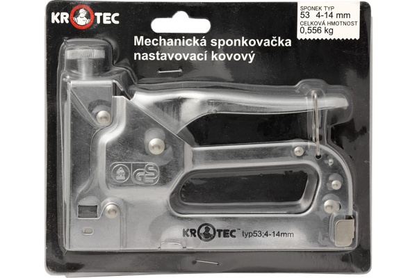 Регулируемый механический степлер KROTEC тип 53, 4-14 мм, металлический 4301008