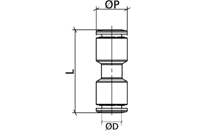 Фитинг прямой латунь никелированная 6 мм CDC Pneumatics BUC 06N