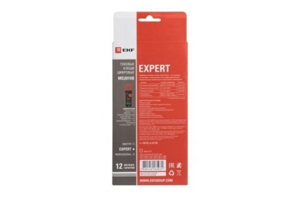 Токовые цифровые клещи EKF MS2019B Expert In-180702-pc2019B