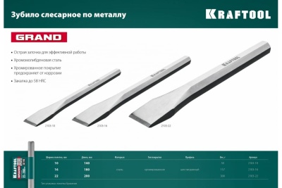 Слесарное зубило по металлу KRAFTOOL Grand 10x140 мм 2103-10