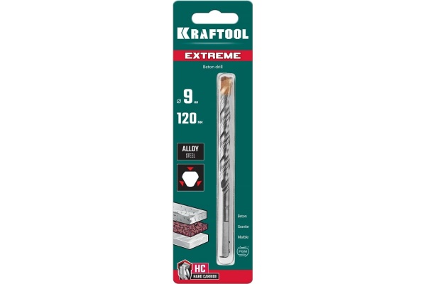 Сверло по бетону KRAFTOOL Extreme 9x120 мм 29166-120-09