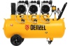 Безмаслянный малошумный компрессор Denzel DLS 3300/100,3300Вт,3x1100,100 л,570 л/мин блок упр 58032