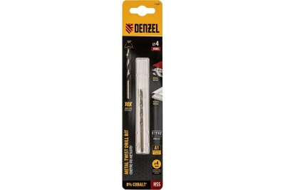 Сверло по металлу 4 мм, HSS Co-8% Denzel 71427