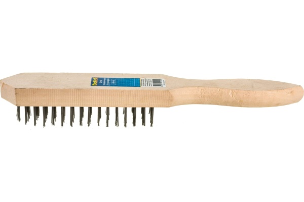 Металлическая щетка DolleX 6-ти-рядная, с деревянной ручкой BRW-06