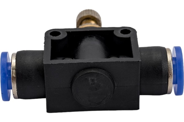 Фитинг цанговый с краником прямой 6 мм - 6 мм Pegas pneumatic 6008
