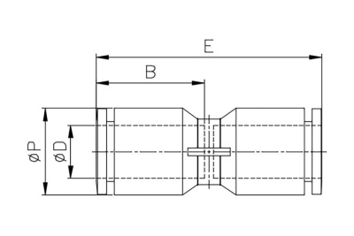 Фитинг прямой (8 мм; 20 бар; пластик) CDC Pneumatics MPUC 08-W