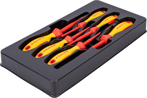 Набор отвёрток KNIPEX VDE, тонкие, 6 предметов, SL2.5/4, PlusMinus PH/S PZ/S 1/2 KN-002012V05