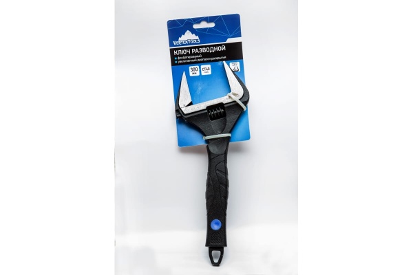 Разводной ключ vertextools 300 мм, увеличенный диапазон раскрытия 2110-300-300