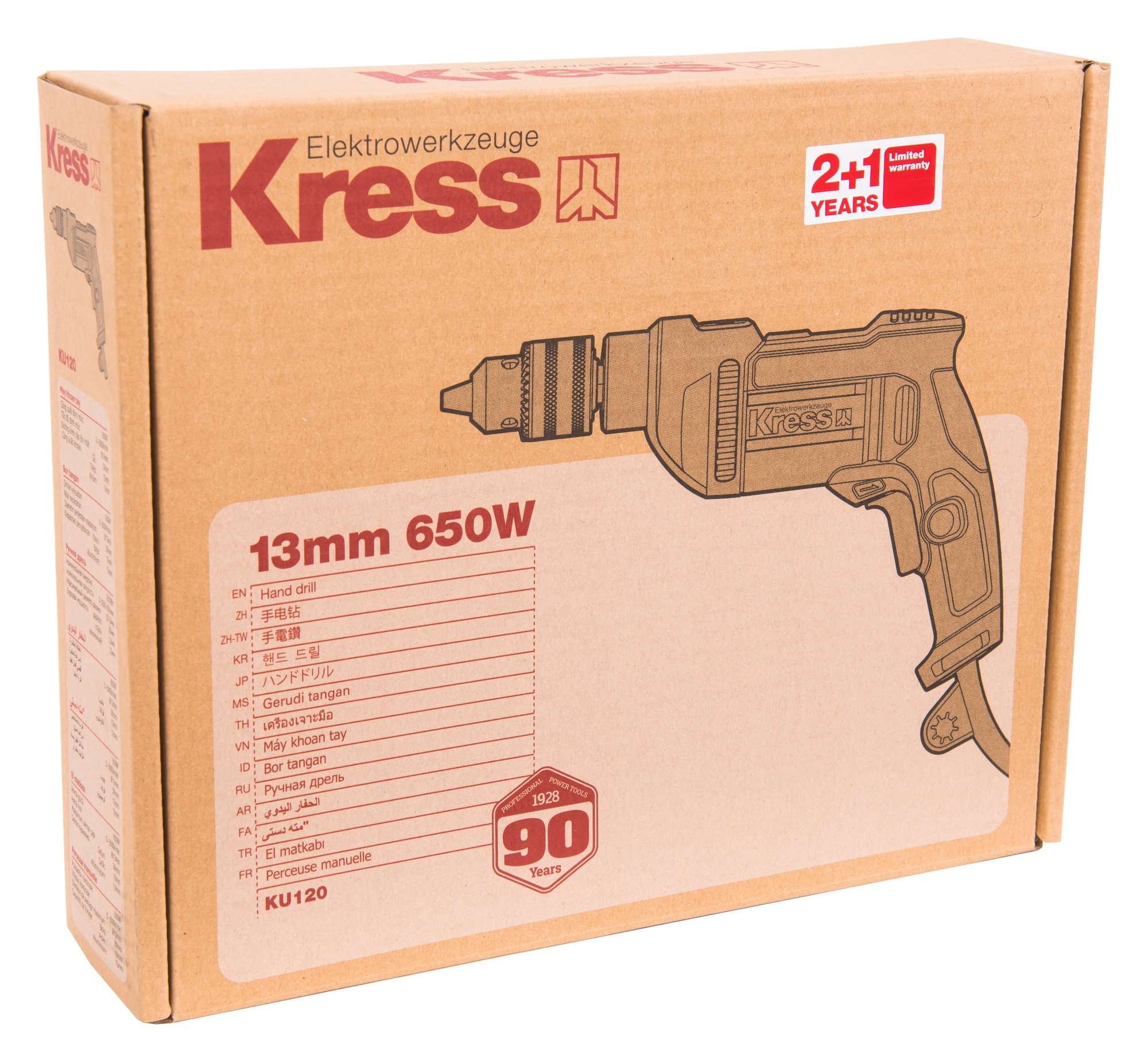 Дрель KRESS, KU120, 650Вт, 13мм, коробка