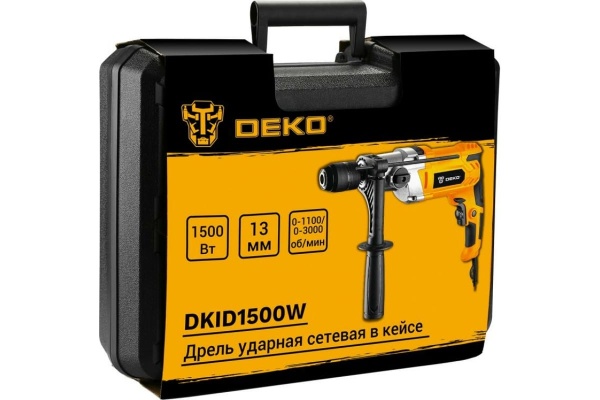 Ударная сетевая дрель DEKO DKID1500W 3638 063-4322