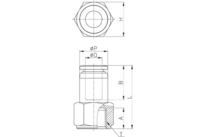 Фитинг 8 мм с внутренней металлической резьбой G1/2" CDC Pneumatics PCF 08G04