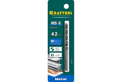 Сверло по металлу HSS-G сталь М2 (4.2х75 мм) Kraftool 29651-4.2