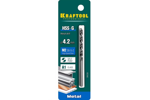 Сверло по металлу HSS-G сталь М2 (4.2х75 мм) Kraftool 29651-4.2