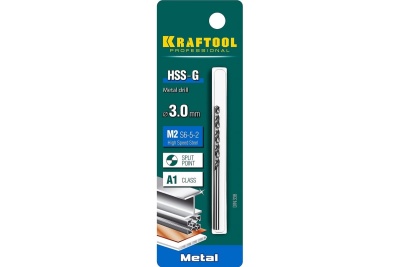Сверло по металлу HSS-G сталь М2 (3х61 мм) Kraftool 29651-3