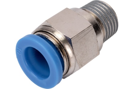 Фитинг цанговый прямой металлический 10 мм, M1/4" Pegas pneumatic 5205