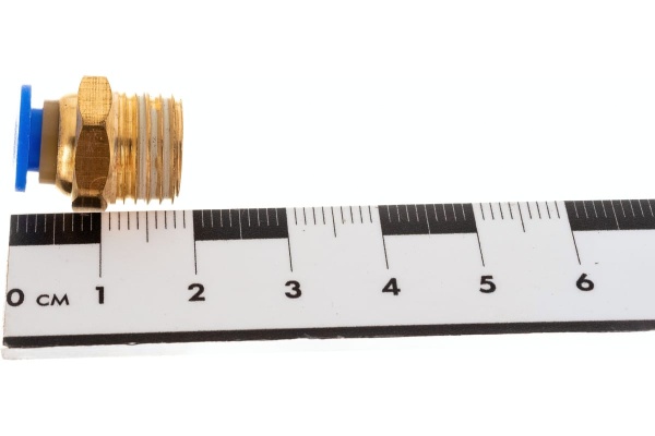 Фитинг цанговый прямой металлический 6 мм, M1/4" Pegas pneumatic 5201