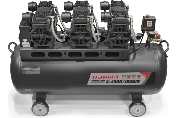 Компрессор Парма K-4500/100БМ безмасляный 3*1500 Вт, 100л, 711 л/м 02.014.00009