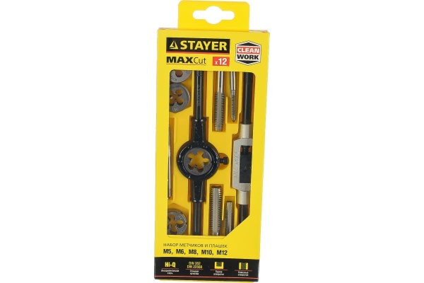 Набор метчиков и плашек STAYER MASTER 12 предметов 28012-H12_z01