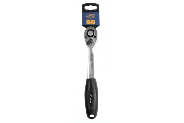 Вороток с трещоткой TUNDRA квадрат 1/2", изогнутая рукоятка, 72 зуба, CrV 1799956