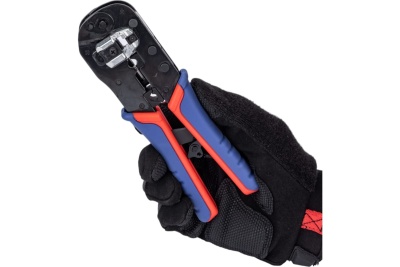 Пресс-клещи для штекеров RJ 45 Knipex 3-в-1, кол-во гнёзд: 1, 8-пин 8P8C, резка и зачистка кабеля, 190 мм KN-975113