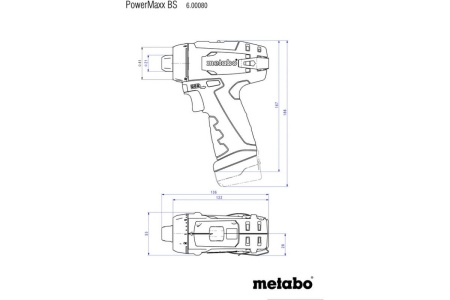Аккумуляторный винтоверт Metabo PowerMaxx BS 12В, 2х2.0, LC12, кейс 600984500