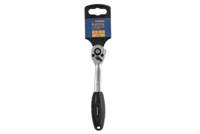 Вороток с трещоткой TUNDRA квадрат 1/4", изогнутая рукоятка, 72 зуба, CrV 1799958