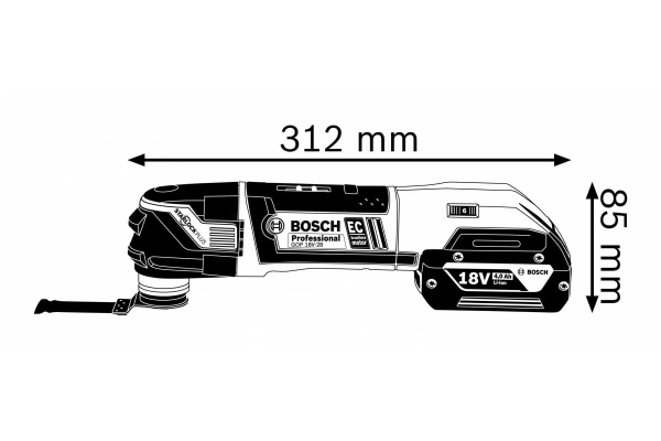 Аккумуляторный универсальный резак Bosch GOP 18V-28 Solo 0.601.8B6.002
