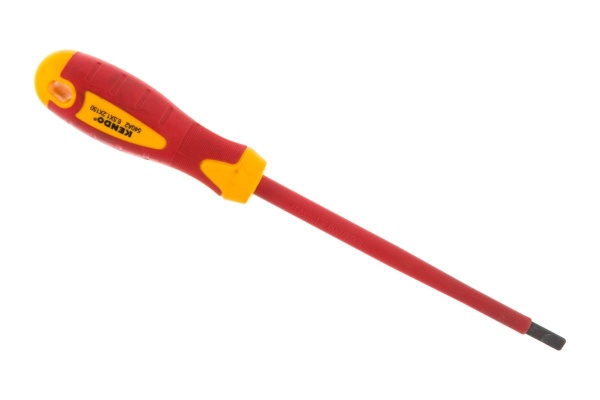 Диэлектрическая отвертка KENDO SL 6.5х1.2 мм, 150 мм, CrV 20406 00000073131