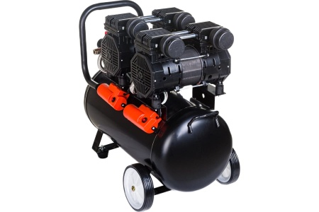 Малошумный безмасляный компрессор Pegas pneumatic PG-2800*2 проф серия 2.8кВт, 365 л/мин,50л 6621