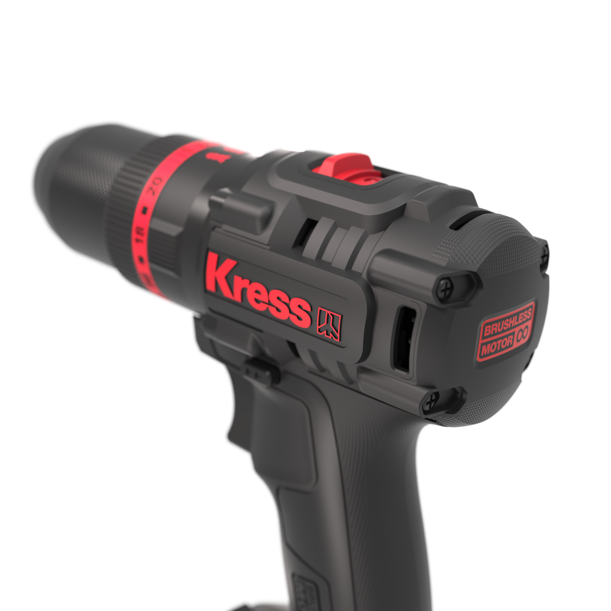 Дрель-шуруповерт аккумуляторная ударная бесщеточная KRESS KUC30.1, 20В, 60Нм, 2Ач x2, ЗУ 2А, сумка