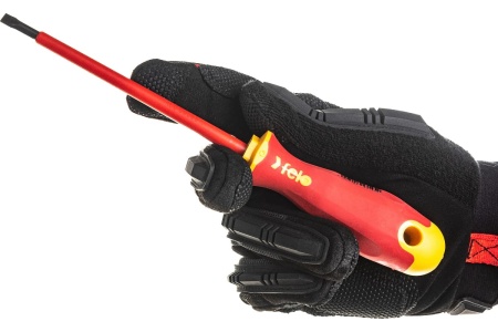 Диэлектрическая отвертка Felo Ergonic 5,5х1,0х125 плоская шлицевая 41305590