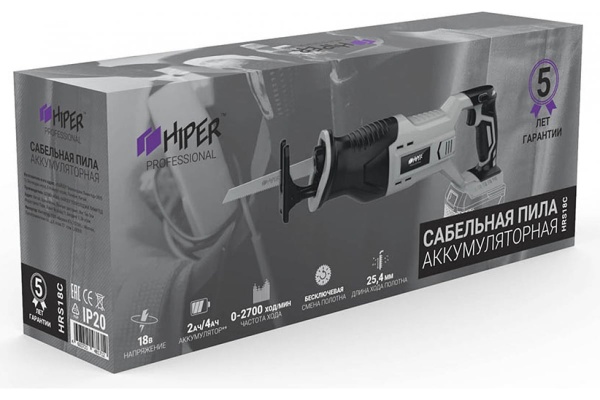 Сабельная аккумуляторная пила Hiper HRS18C