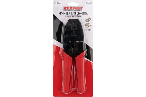 Кримпер REXANT HT-301 A для обжима F и BNC разъемов RG-59, RG-58, RG-62 12-3212