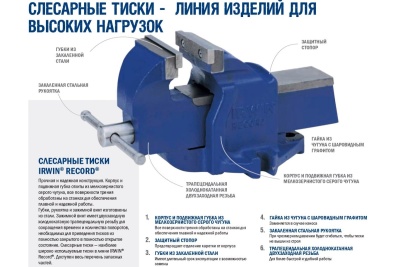 Слесарные тиски 205 мм Irwin №8 8ZR