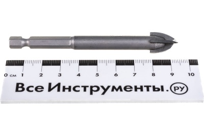 Сверло по стеклу и кафелю ЗУБР Профессионал 4-х резцовый, 12 мм, шестигранный хвостовик 29845-12_z01