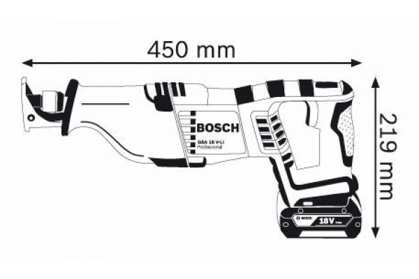 Аккумуляторная сабельная пила Bosch GSA 18 V-LI 0.601.64J.007