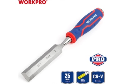 Стамеска-долото WORKPRO 25 мм, CR-V кованая сталь WP243010