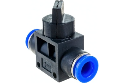 Прямой фитинг цанговый с краном 8 мм - 8 мм Pegas pneumatic 6005