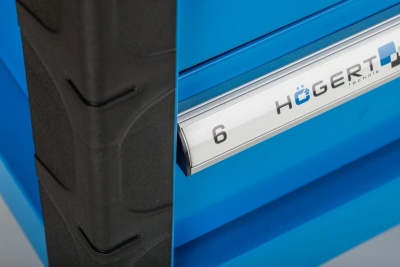 Инструментальная тележка HOEGERT TECHNIK 6 ящиков, усиленный пластиковый верх HT7G046
