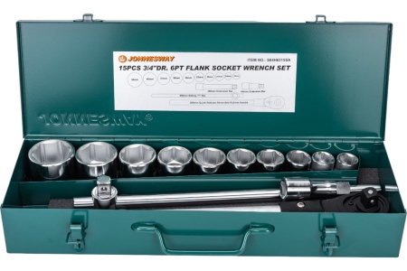 Набор торцевых головок Jonnesway S04H6315SA (S04H6115SA) 3/4"22-50 мм, 15 пр. 47229