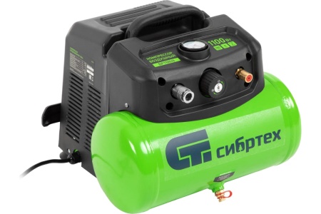 Воздушный безмаслянный компрессор СИБРТЕХ BL 1100/6 1100Вт, ресивер 6 литров, 180 л/мин 58059