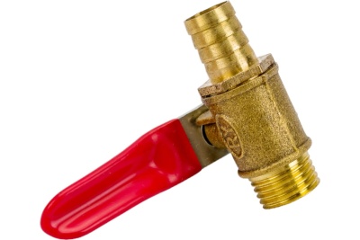 Краник латунный елочка 10 мм - резьба наружная 1/4" Pegas pneumatic 4417