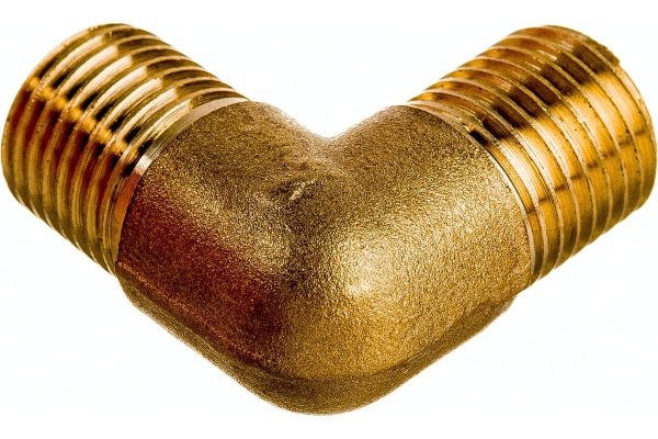 Уголок латунь резьба наружная 1/4" для компрессора Pegas pneumatic 4309