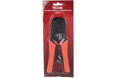 Обжимные клещи VCOM для разъемов RJ45, RJ12, RJ11, 6p6c,8p8c, с фиксатором NT082