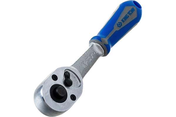 Трещотка KING TONY 1/4", 134 мм, 24 зубца, флажковая с кнопкой, фиксатор 2771-55G