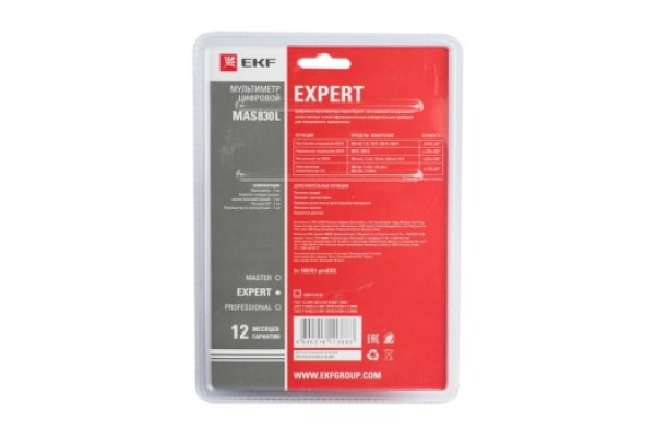 Цифровой мультиметр EKF MAS830L Expert SQIn-180701-pm830L