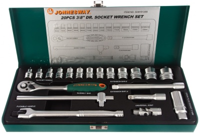 Набор торцевых головок (3/8"DR; 6-23 мм; 20 предметов) Jonnesway S04H3120S