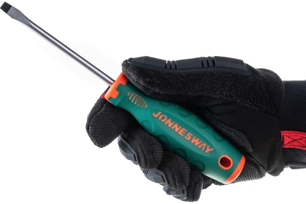 Стержневая шлицевая отвертка Jonnesway D71S6100 ANTI-SLIP GRIP, SL6.5x100 мм 49954