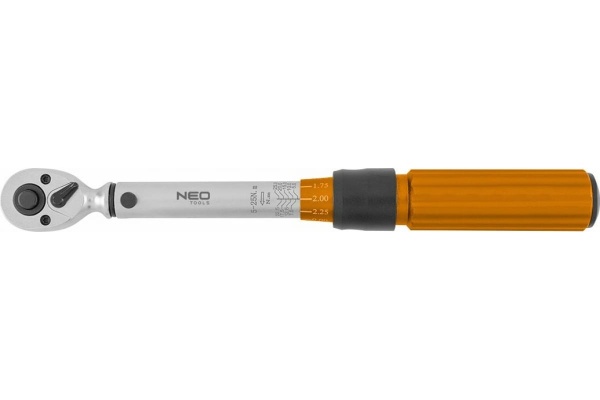 Динамометрический ключ NEO Tools 1/4", 5-25 Нм, набор 21 шт.