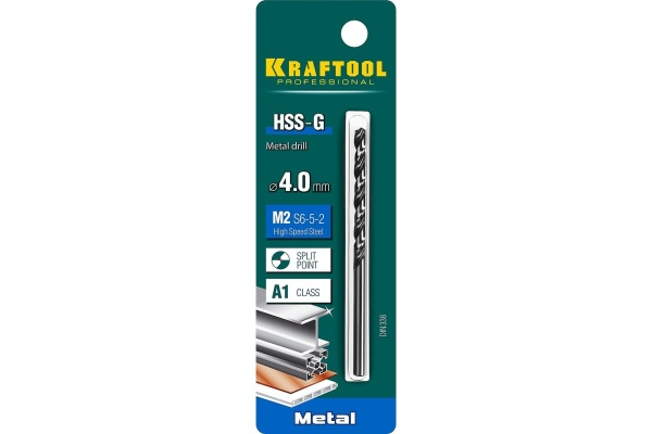 Сверло по металлу HSS-G сталь М2 (4х75 мм) Kraftool 29651-4